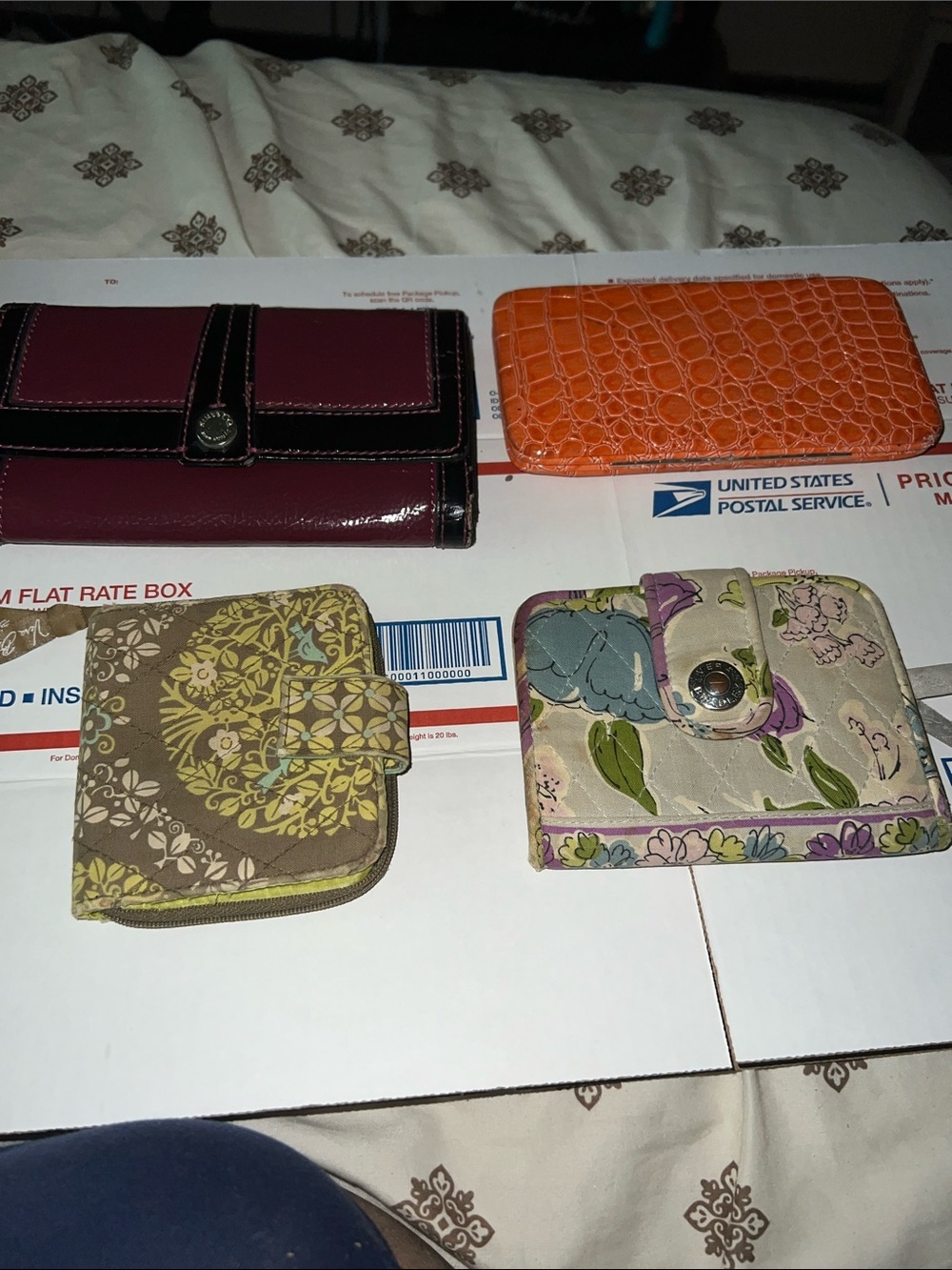 Vera Bradley Lime Green Floral-Trim Zip Wallet